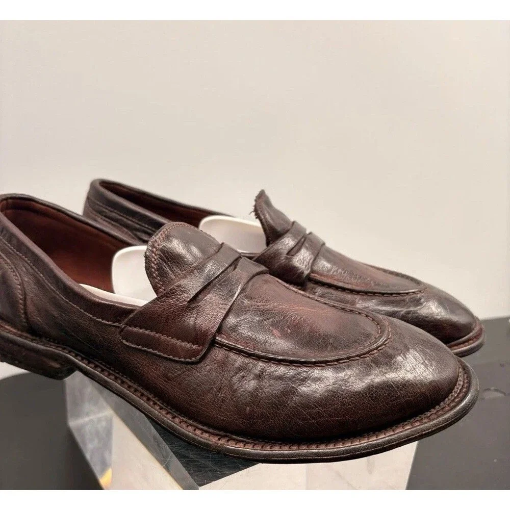 Lemargo Handmade Buffalo Loafer In Brown Cognac Size 40 Made Italy